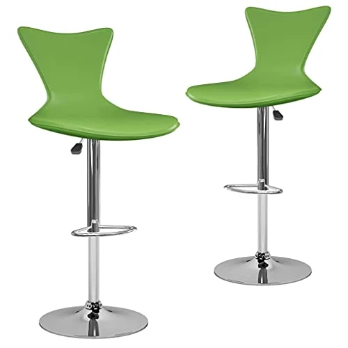 vidaXL Sgabelli da Bar 2 pz Verdi Similpelle