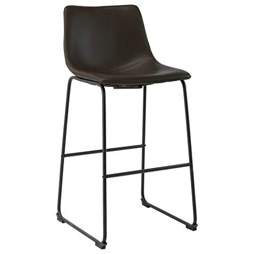 vidaXL Sgabello da Bar Marrone Scuro Similpelle