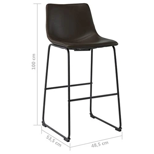 vidaXL Sgabello da Bar Marrone Scuro Similpelle
