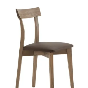 Vyolet - Set da 2 Sedia design classico legno frassino massello e seduta ecopelle cm 43x46x80h