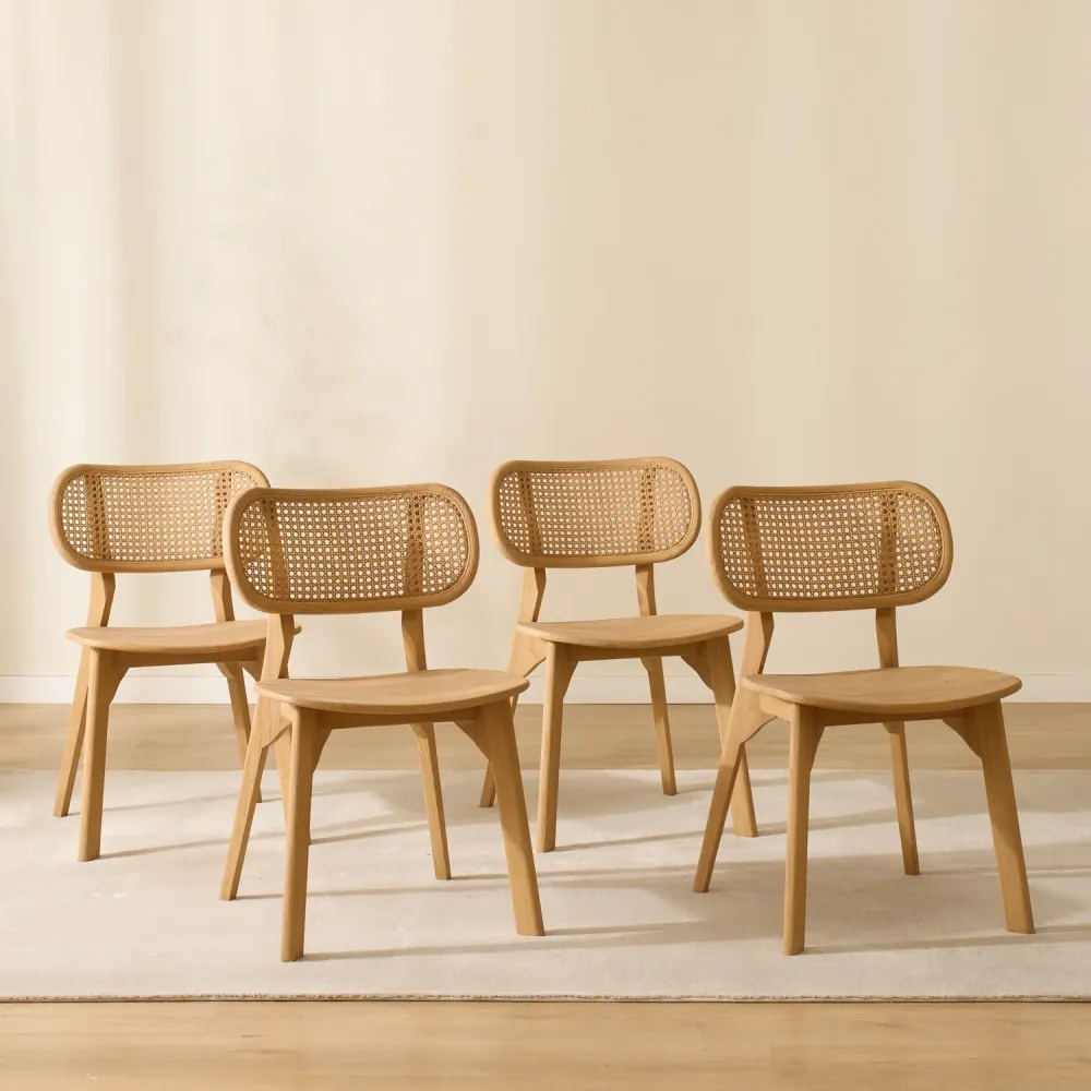 Pack 4 sedie Dari Wood Wabi Home