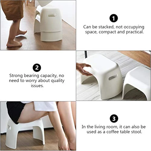 Wakauto Sedia Plastica per Bambini Sgabello da Bagno Plastica Sgabello da Cucina Passo Sgabello per La Casa Soggiorno Scuo...