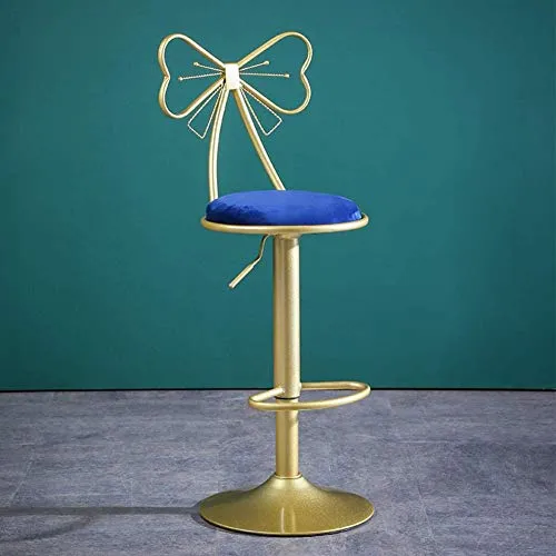 WANGFENG Sgabelli Ergonomico Moderno Sedia da Disegno con Base Metallica,Sgabello Stool Swivel Bar Regolabile,Velluto Cont...