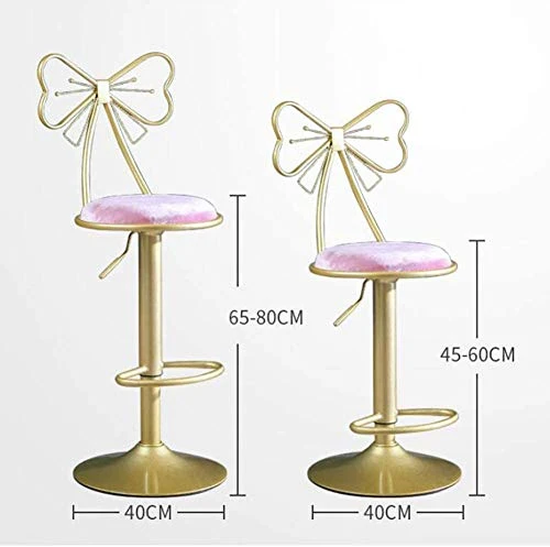 WANGFENG Sgabelli Ergonomico Moderno Sedia da Disegno con Base Metallica,Sgabello Stool Swivel Bar Regolabile,Velluto Cont...