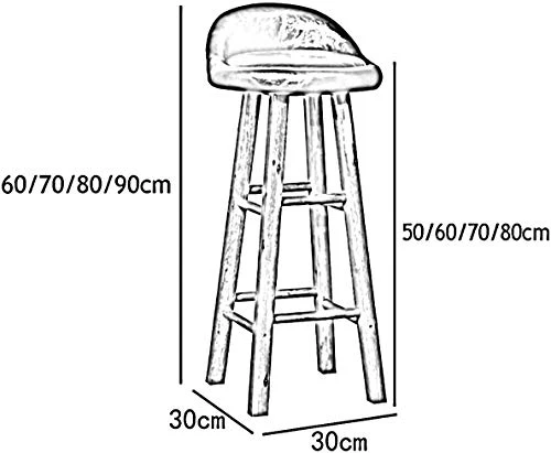 WANGFENG Sgabelli Sedie Sgabello da Bar Girevole Sgabello Alto da Cucina Rustica Struttura Legno Massello con Bancone Imbo...