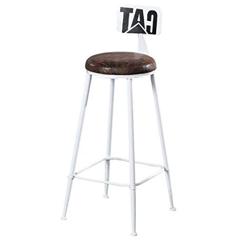 WDHWD Sedia Metallo Sgabello da Bar Industriale Poggiapiedi Sedia Ecopelle PU Sedie da Pranzo per Altezza Seduta 74 cm | C...
