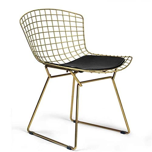 WDHWD Sgabello Sedia con Schienale Rete Metallica Traforata nordica Schienale Ferro battuto Creativo Sedia Semplice per Co...