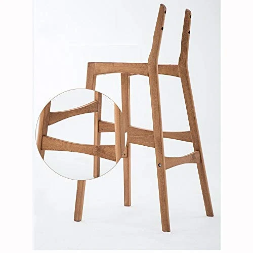 WHOJA Legno Massiccio Sedia da Bar Sgabello Alto Domestico Cotone e Lino Traspirante 101x48x40cm Sgabelli da Bar Sedie Set...