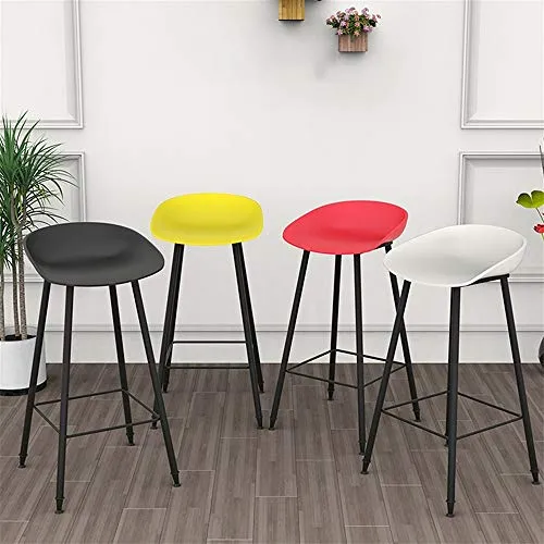 WHOJA Sgabelli da Bar semplicità Moderna Sgabello Ferro battuto per la casa Sedia da Bar Plastica PP Sedia da Cucina Desig...