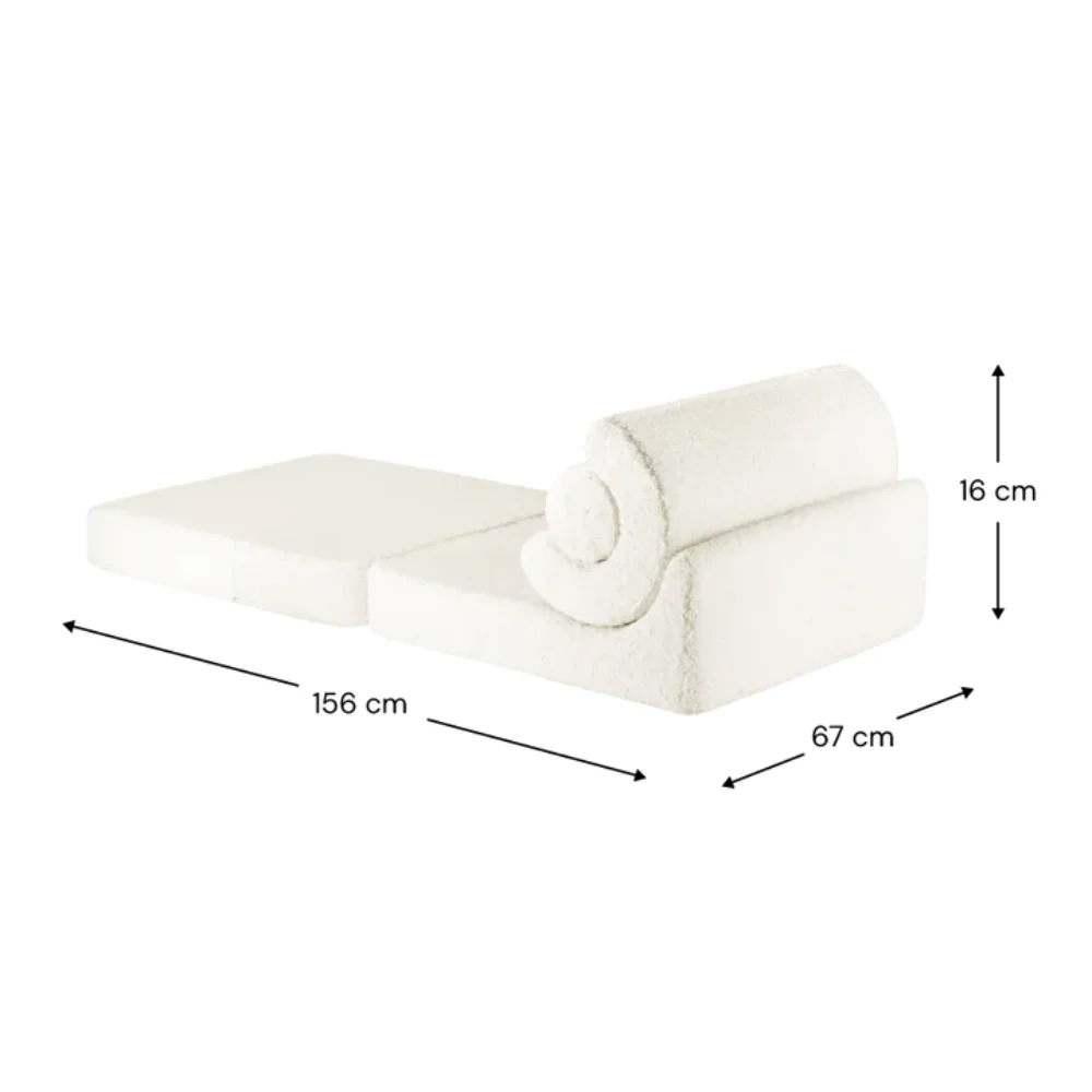 Wigiwama Baby pouf multifunzionale Flipster Crema Bianco