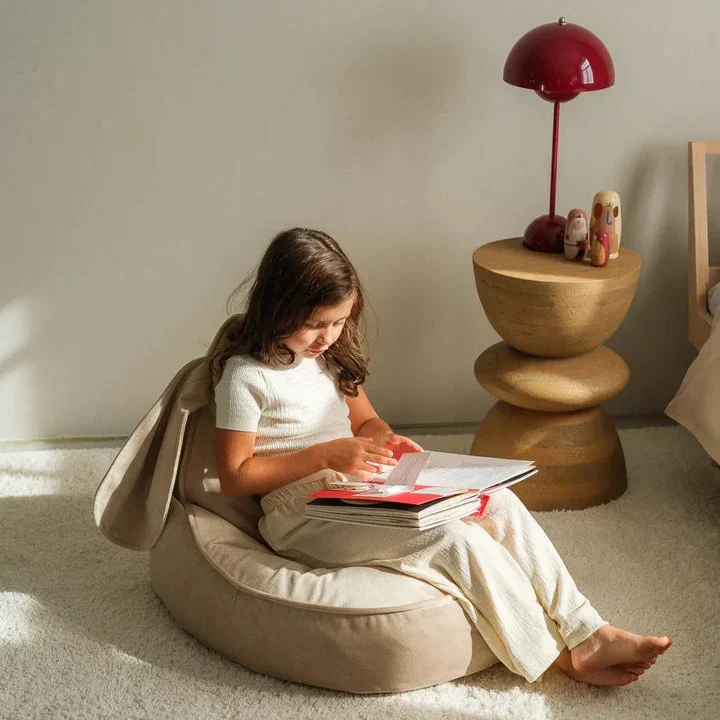 Wigiwama Pouf per bambini Dusty Beige Bunny