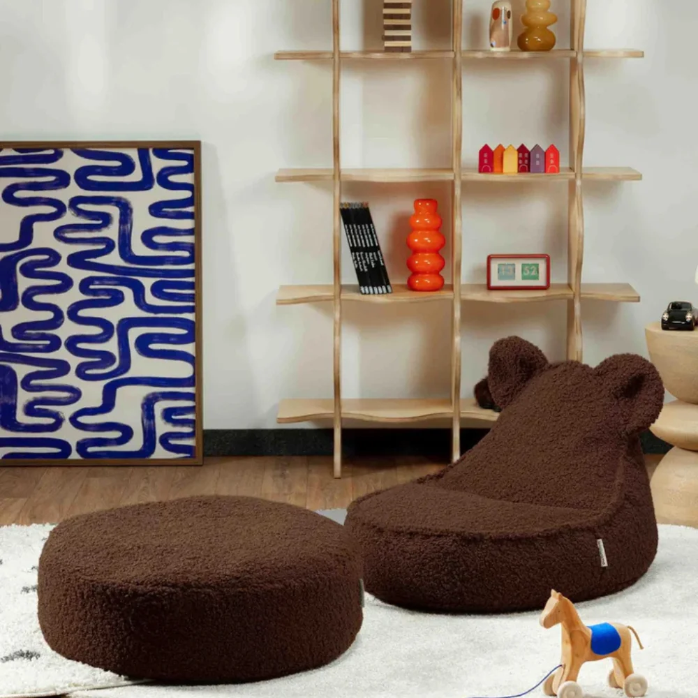 Wigiwama Pouf rotondo per bambini Ottoman Warm Hazel