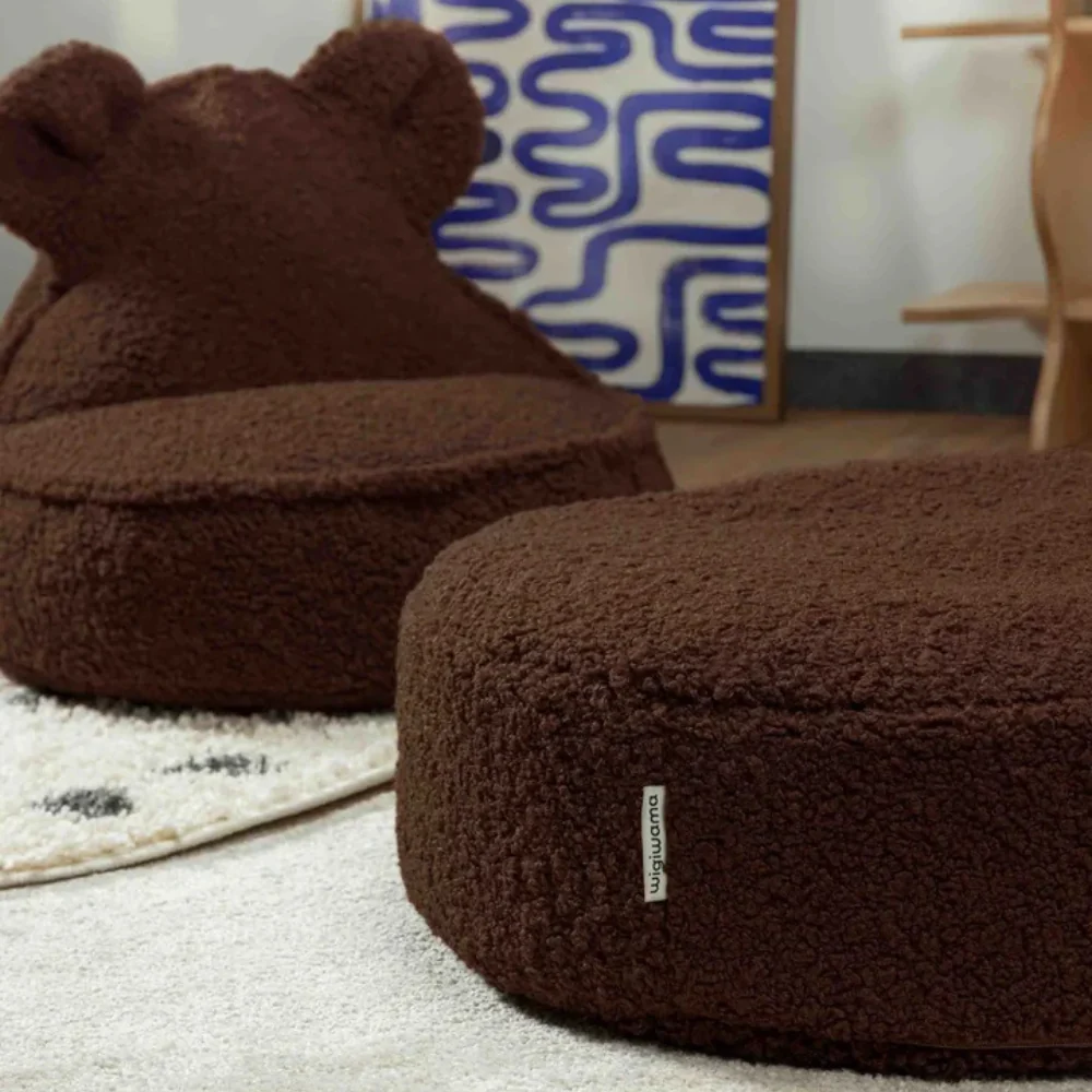 Wigiwama Pouf rotondo per bambini Ottoman Warm Hazel