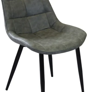 WINTER - poltrona imbottita per sala da pranzo ecopelle cm 59 x 51 x 82 h Grigio Milani Home