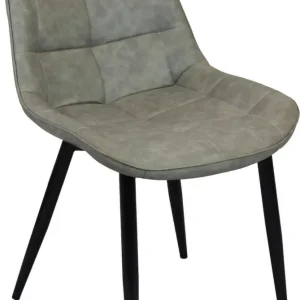 WINTER - poltrona imbottita per sala da pranzo ecopelle cm 59 x 51 x 82 h Tortora Milani Home
