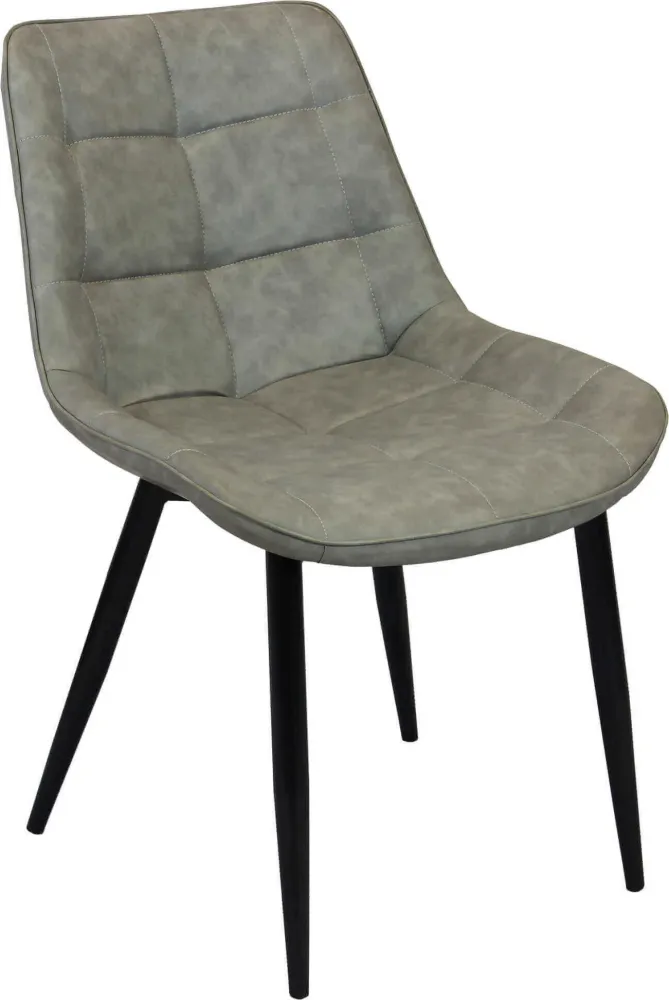 WINTER - poltrona imbottita per sala da pranzo ecopelle cm 59 x 51 x 82 h Tortora Milani Home