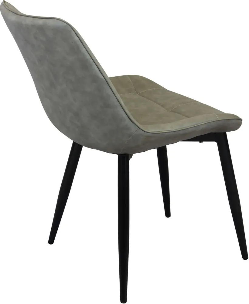 WINTER - poltrona imbottita per sala da pranzo ecopelle cm 59 x 51 x 82 h Tortora Milani Home