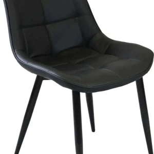 WINTER - poltrona imbottita per sala da pranzo ecopelle cm 59 x 51 x 82 h Nero Milani Home