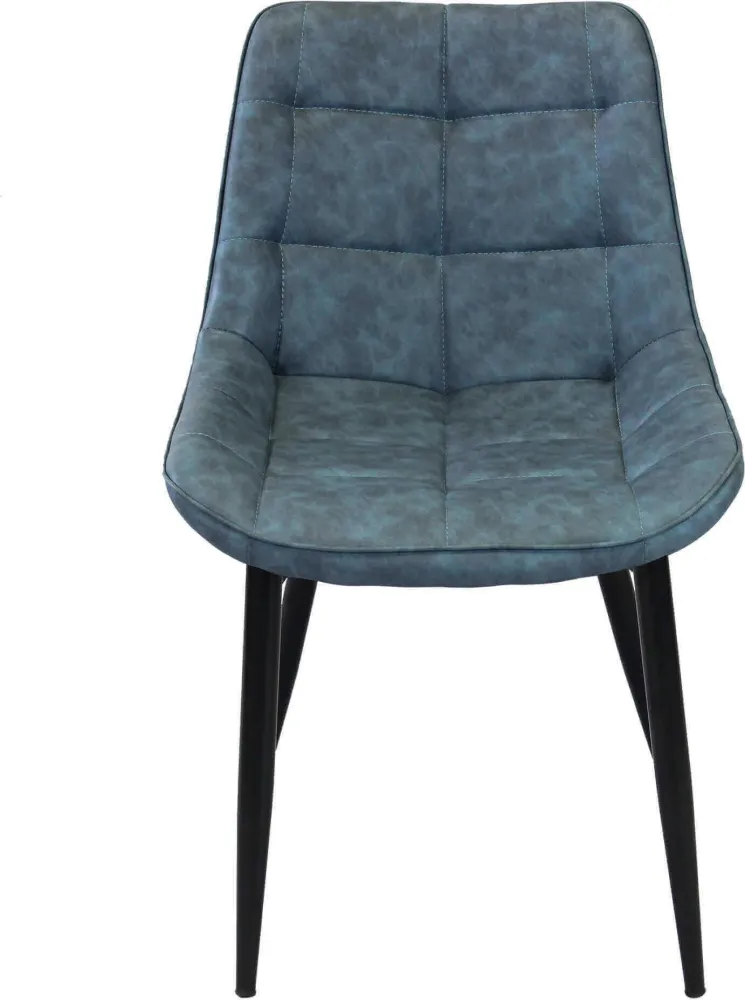 WINTER - poltrona imbottita per sala da pranzo ecopelle cm 59 x 51 x 82 h Blu Milani Home