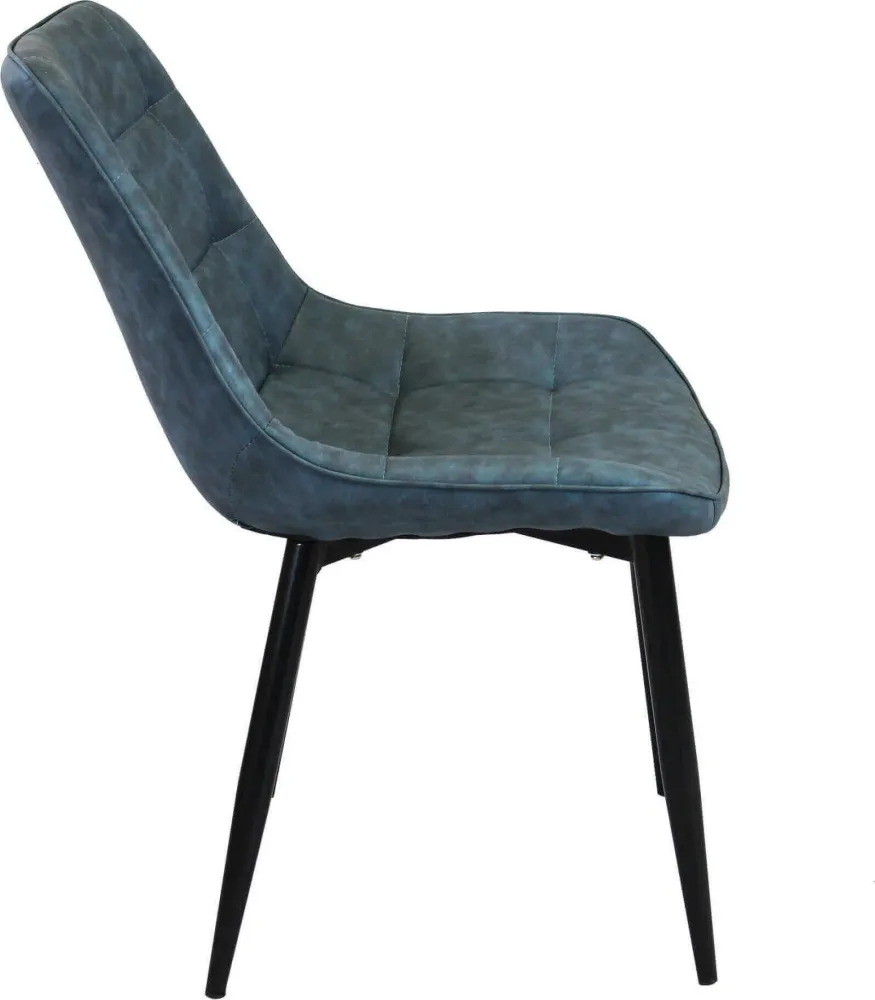 WINTER - poltrona imbottita per sala da pranzo ecopelle cm 59 x 51 x 82 h Blu Milani Home