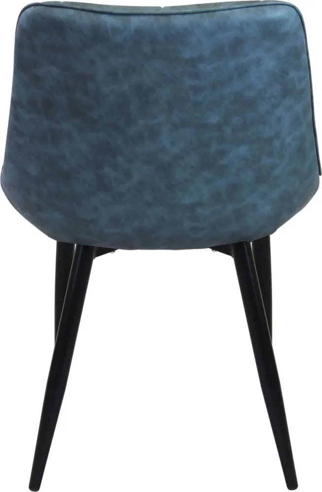 WINTER - poltrona imbottita per sala da pranzo ecopelle cm 59 x 51 x 82 h Blu Milani Home