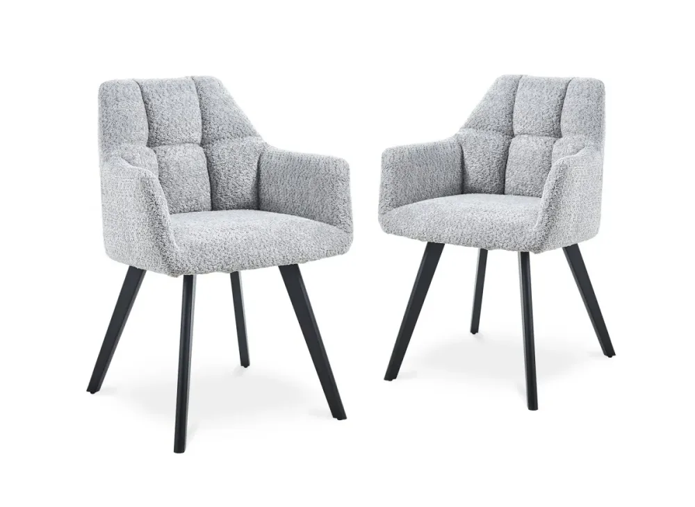 Set di 2 sedie con braccioli effetto montone grigio chiaro ESPERA WIZ
