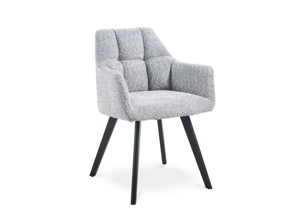 Set di 2 sedie con braccioli effetto montone grigio chiaro ESPERA WIZ