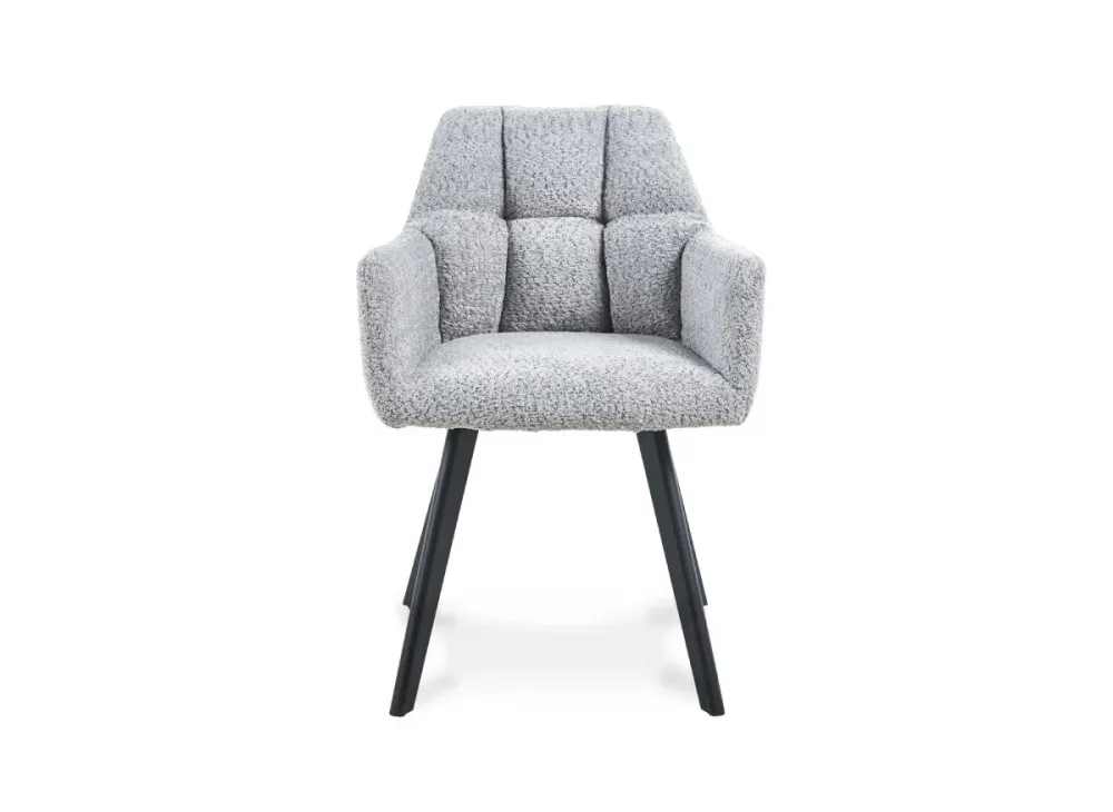 Set di 2 sedie con braccioli effetto montone grigio chiaro ESPERA WIZ