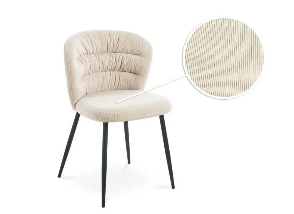 Set di 4 sedie DANIELA velluto coste beige WIZ