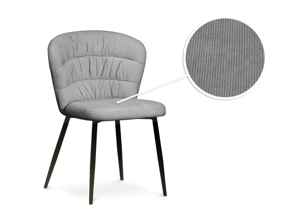 Set di 4 sedie DANIELA velluto coste grigio WIZ