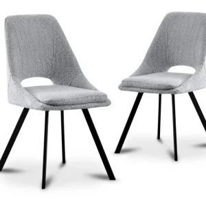 Set di 2 sedie NARCISSE effetto montone grigio chiaro WIZ