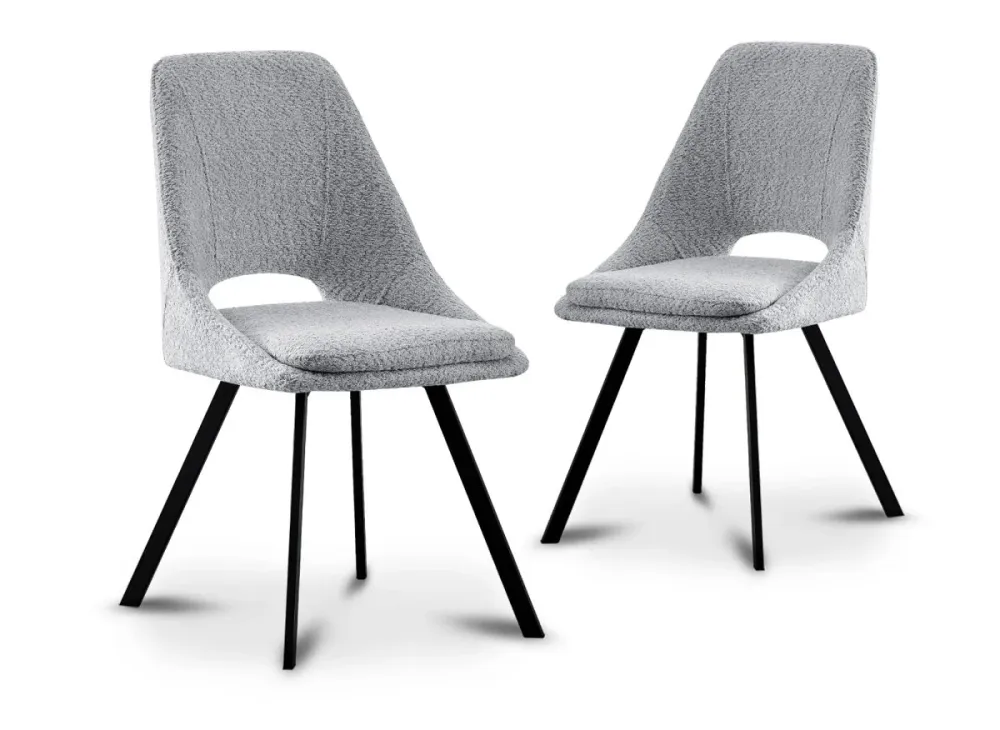 Set di 2 sedie NARCISSE effetto montone grigio chiaro WIZ