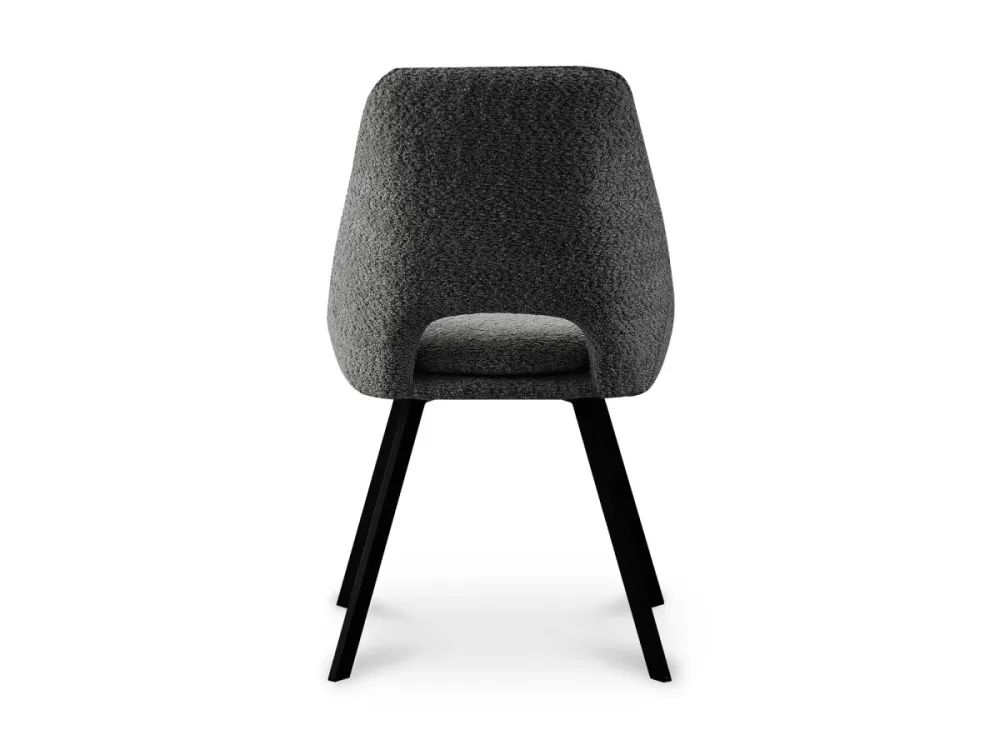 Set di 2 sedie NARCISSE effetto pelle di pecora grigio scuro WIZ