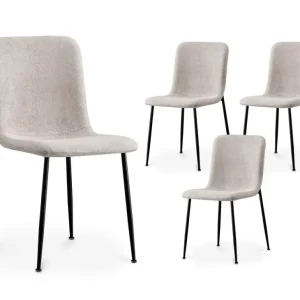 Set di 4 sedie tessuto beige CHERYL WIZ