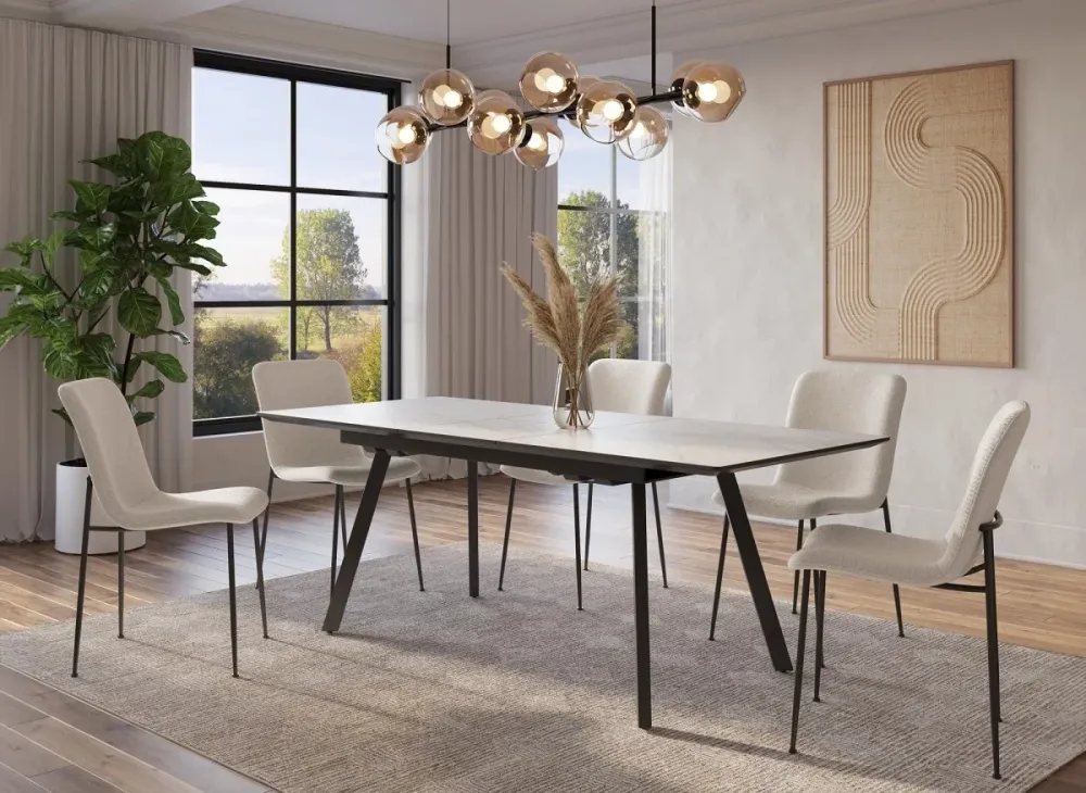 Set di 4 sedie tessuto beige CHERYL WIZ