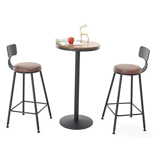 3 Pezzi Set di sgabelli da Tavolo Design Industriale Sedia da Pranzo sgabelli Alti Sedile Imbottito Spesso, Facile Montagg...