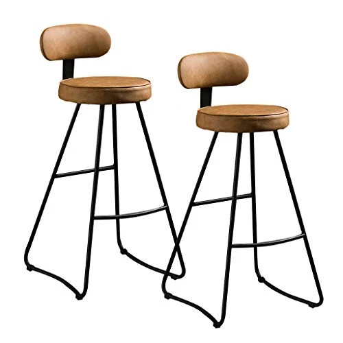 Sgabelli da Bar con Gambe Metallo Set di 2 sgabelli da Bar PCS Sedie da Cucina da banco con Schienale Sgabelli Alti Seduta...