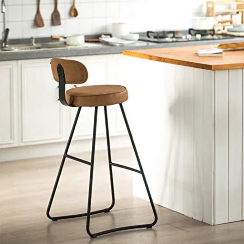 Sgabelli da Bar con Gambe Metallo Set di 2 sgabelli da Bar PCS Sedie da Cucina da banco con Schienale Sgabelli Alti Seduta...