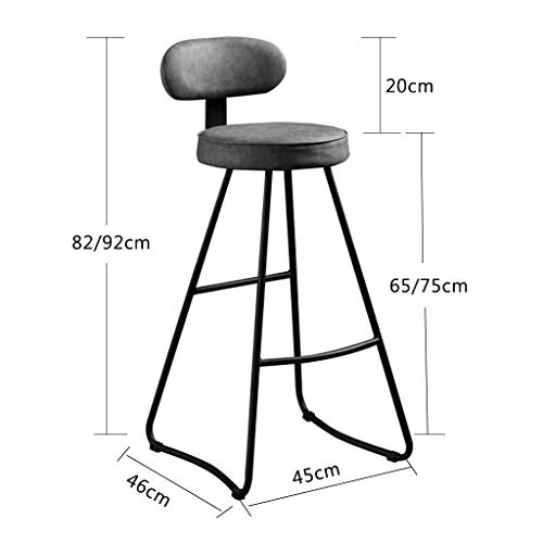 Sgabelli da Bar con Gambe Metallo Set di 2 sgabelli da Bar PCS Sedie da Cucina da banco con Schienale Sgabelli Alti Seduta...