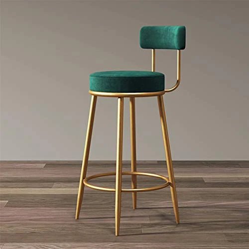 WRRAC-Sedia Sgabelli da Bar con Schienale Alto Sgabelli da Bar Set di 2 sedie da Bar Tessuto Velluto per Cucina Bistro Caf...