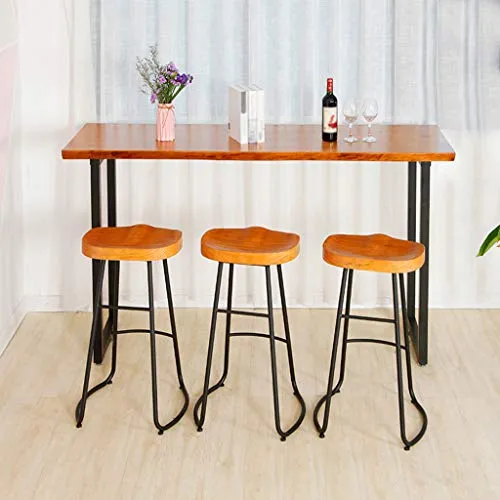 WRRAC-Sedia Sgabelli da Bar Sedie con poggiapiedi Sedili Legno per cucine domestiche da banco, Assemblaggio Facile, Sgabel...