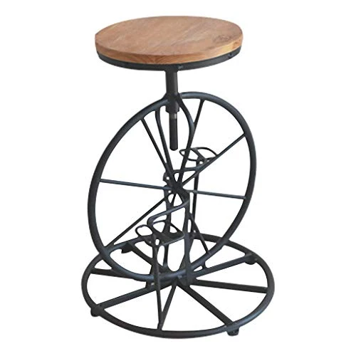 WRRAC-Sedia Sgabello da Bar Industriale Sgabelli Alti Creative Bike Sedie girevoli Gambe Metallo retrò per Bar, Pub, Cucin...