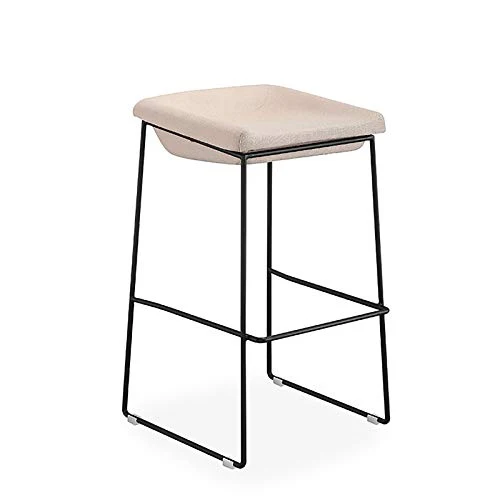WYB Sedia da Bar Quadrata Bianca Sgabello Ad Alto Fornello Lino Hardware Laccato Foot Bar Sedia Stile Industriale Bar Rist...