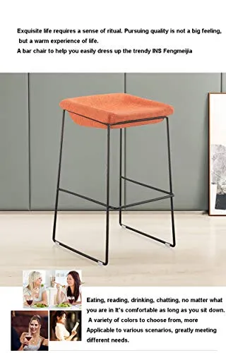 WYB Sedia da Bar Quadrata Bianca Sgabello Ad Alto Fornello Lino Hardware Laccato Foot Bar Sedia Stile Industriale Bar Rist...