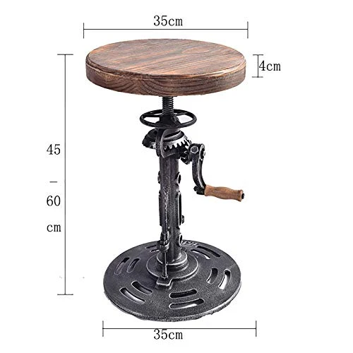 WYB Sgabello da Bar Stile Industriale Sgabello Regolabile Barre Rotante Regolabile Sgabello Naturale Pino Naturale Cucina...