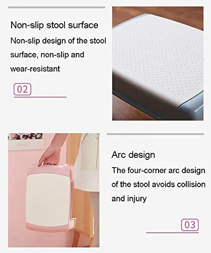 WYB Sgabello plastica, Sgabello Piccolo e Antiscivolo Piccolo e Leggero, poggiapiedi Portatile One-Step, Adatto per Cucina...