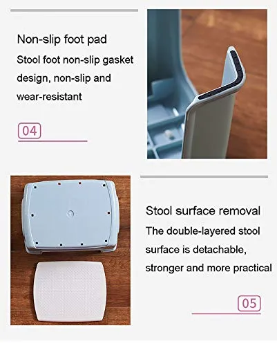 WYB Sgabello plastica, Sgabello Piccolo e Antiscivolo Piccolo e Leggero, poggiapiedi Portatile One-Step, Adatto per Cucina...