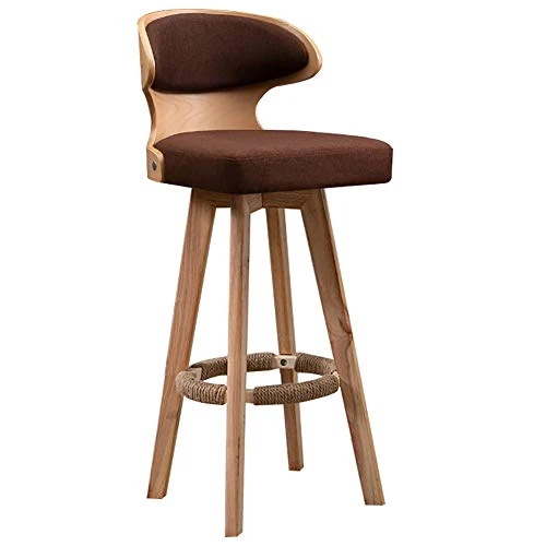 Wzqwzj Colazione Bar Sedia con Schienale, Nordic Legno Solido Alto Sgabello, per la Cucina contatore Bar Restaurant Cafe T...