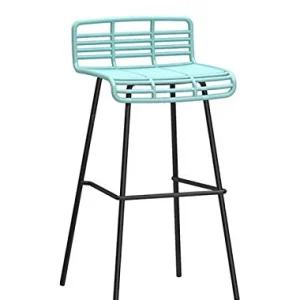 Wzqwzj Metallo sgabelli da Bar, Ferro battuto Bar Sedia, per la Cucina contatore Bar Restaurant Cafe Tempo Libero,Blu,