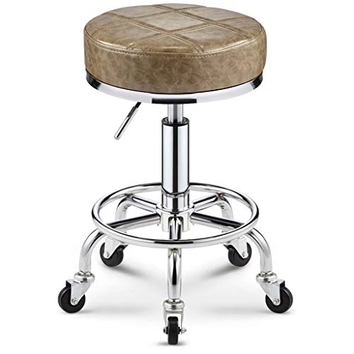 XZGang Bellezza Sgabello, Cuoio Con Ruote sedia girevole Pianale da cucina Camera da letto Soggiorno Guardaroba Sgabelli a...